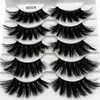 Novos 5Pairs Faux 3D Mink Eyelashes Fuzzy Fake Mink Eyelash 5D Curl Espesso Longo Cílios Falsos