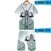 Tracksuits Cross Border Amazon 2022 -stijl Kerstmis 3D Baseball Uniform Shorts Set