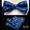 Boogbladen heren stropdas set bowtie cravat manchetknopen mode vlinder feestje bruiloft voor mannen bloemen kleur bowknot groothandel donn22