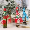 Knitted Scarf Button Wine Bottle Covers Christmas Ornaments Gingerbread Man Snowflake Tree Hat Cover FHL427-WY1607