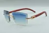 2021 новейший стиль, прямые солнцезащитные очки с режущими линзами высшего качества 3524021, дужки из тигрового дерева, размер 5818135 мм4749271