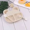 3Pcs/Set Baby Feeding Food Tableware Solid Toddle Cartoon Beer Dishes Kids Wheat Plates Dinner Bowl Children Training Dinnerware G1221