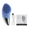 Mini Electric Facial Scrubbers Cleansing Brush Device Silicone Sonic Face Cleaner Deep Pore Skin Massager Face