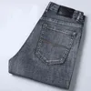 Мужской прямой свободного хлопок стрейч тонких джинсов весна лето бизнес случайный большого размера легкий бренд 42 44 211108