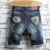 Retro Summer Men Ripped Denim Shorts Jeans détruits Hole plus taille cinquième pantalon jeans C0222