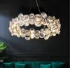 Chrome/or lustre en cristal moderne pour salon de luxe rond luminaire suspendu salle à manger chambre led lampe en cristal