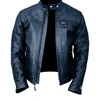 veste en cuir col rond