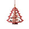 クリスマスの木製の装飾品3 dレーザーの中空スノーフレークの木の鐘形メリークリスマス木の装飾