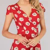 vestidos verano Floral A-Line maxi dresses for women red dress V-Neck women dress elegant dress vestidos de fiesta 4065 50 210528