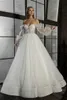 Abiti da sposa vintage in tulle con maniche a sbuffo in pizzo Appliques Boho con scollo a V Abito da sposa 2021 Abiti da sposa principessa sposa