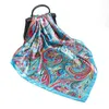 Scarves 90*90cm Silk Satin Scarf Women Handkerchief Printed Female Square Head Bandana Small Neck Hijab For Girls Gift