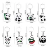 A pair Panda Key chain Cute Metal jewelry Animal Panda Keychain for Bags Car Key Rings pendant accessories kids Gift G1019