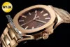 2021 3kf v2 5711 A324SC Automatisk mens klocka Rose Gold Brown Texture Dial Best Edition Stainless Steel Bracele Puretime Swiss Movement PtPP