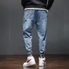 Jeans cargo da uomo larghi Moda Harlan Cotton Streetwear Pantaloni Harajuku Pantaloni da jogging Pantaloni a vita elastica Uomo M-3 4XL 210716