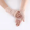 New Fashion Women Short Lace Bridal Gloves Sunblock Opera Evening Party Wedding Gloves Elegant Tea Prom Cosplay Guantes de novia