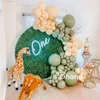 Décoration de fête vert Blush ballon guirlande arc ensemble enfants bébé un anniversaire Jungle baptême ballons Air mariage douche nuptiale