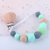 6 colori Baby Ciuccio Clip Portachiavi Ciucci in gel di silice Supporto per succhietto Catene con clip in rilievo Capezzolo Massaggiagengive Dummy Strap Chain Babys Shower Gift