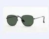 Haute qualité hommes femmes lunettes de soleil hexagonales lunettes de soleil irrégulières lunettes de soleil or métal vert verres 51mm