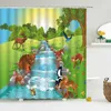 Animais dos desenhos animados banheiro cortinas Chuveiro adorável criança com ganchos impermeável poliéster casa 180 * 200 banhos 210915