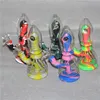 Narghilè portatili piccoli dab rig pipa in silicone con ciotole per erbe secche protezione della salute e dell'ambiente narghilè Bong per acqua in vetro