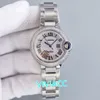 Prachtig Geel Goud Volledige Crystal Diamond Horloges Automatische Mechanische Romeinse Nummer Horloge Roestvrij staal Sapphire Clock 33mm