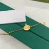 Double Letter Charm Bracelet Thin Chain Bangle Vintage Style Gold Plated Bracelets Classic Simple Bangles For Women