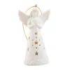 Decorative Objects & Figurines Vintage Guardian Angel Figurine Porcelain LED Lighting Prayer Home Decoration Crafts Ornament