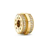 2021 Serie autunno argento 925 lucido affascinante orecchini a doppio cerchio dorato collana multi-anello ciondolo set di gioielli di moda