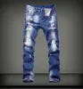 Dżinsy Mężczyźni Mężczyzna Jean Homme Męskie Męskie Klasyczne Fashions Spodnie Denim Biker Pant Slim Fit Baggy Proste Spodnie Projektant Ripped1