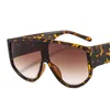 Óculos de Sol Vintage Square Square Marca Designer Moda Retangular Quadro Espesso Leopard Sun Óculos Homens Retro Shades FML