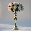 Bougeoirs Métal Chandelier Fleur Vase Table Pièce Maîtresse Événement Rack Route Plomb Décor De Mariage