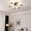LED taklampor flera E27 lampa bas svart vitguld 6 huvuden för vardagsrum sovrum kreativitet vintage taklampor