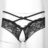 Män spetsar crotchless thong erotic sexig underkläder sissy spets seethrough open crotch thong trosor bowknot låg midja gay underkläder5780563