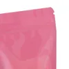 100st 16 * 24cm Zip Lock Stand Up Bag Glossy Mylar Folie Clear Fönster Självtätning Tear Notch REUSABLE Food Candy Storage Pouches