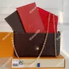 5A Alta Qualidade Moda Mulheres Designer Bolsas Caixa Pochette Felicie Bolsa De Couro Real Bolsa Crossbody Messenger Chain Clutch Tote Bolsa De Ombro Bolsa Titular De Cartão Carteira 2