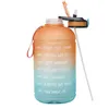 128oz / 1 galon Sporty Duży Waterjug Motywacyjna butelka wody z czasem marker Rękojenicie szczelne Wll919