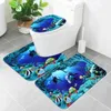 3 stks / set Badkamer Mat Set Oceaan Onderwater Wereld Anti Slip Bad Matten Keuken Vloer Mat Tapijt Pad Wasbaar Badkamer Toilet Rug 2111109