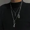 Layered Chain Halsbandskedjor Lås Hängsmycke för Kvinnor Punk Choker Hänglås Goth Smycken Tillbehör