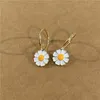 Earrings & Necklace Small Daisy Pendant Ring Bracelet Choker Metal INS Korean Fashion Jewelry Set Women Girls Gift