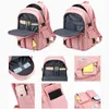 Large Strong Women's Backpack School Bag Black Beige 15.6 " Laptop Bookbag Schoolbag Backpack for Women Teenager Girls Teen 220209