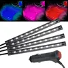 LED RGB Atmospheres Strip Light 24/36/48 LED-Trådlös Remote Röstkontroll Foot Lampor Auto Dekorativ atmosfär Ljus Bilremsor Lampa