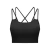 Gekruiste schouderriem sport beha naakt hoge elastische effen kleur sport tank tops uitgevoerd fitness ondergoed gym kleding vrouwen