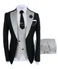 Designers Fashion 3 Pieces Men Suit Formal Business Suits Champagne Beige Tuxedos for Wedding Groom Blazer Pants Vest