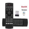 MX3 Air Mouse Gyro optionele achtergrondverlichting of stem met IR Leren QWERTY 2.4G Draadloze afstandsbediening 6AXIS voor Android TV-doos