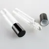 10ml claras garrafas de vidro roll-on garrafa para óleos essenciais frascos de perfume frasco de bola de rolos de recipiente cosmético vazio
