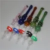 14mm Hookah Concentrate NC pipe Dab Straw Nectar pipe with quartz Tip Nail Plastic Keck clip Glass Bong Water Pipes