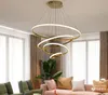 Chrome vergulde Moderne LED Hanglampen voor Dineren Kamer Woonkamer Nordic Lamp Moderno Luster 4/3/2/1 Ringen Hanglamp