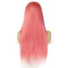 Perruque Lace Front Wig brésilienne Remy naturelle lisse, cheveux roses, ombré, 13x4, 826 pouces, pre-plucked, 1501196868