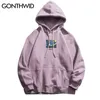 Gonthwid Van Gogh Yıldızlı Gece Baskı Polar Hoodies Tişörtü Streetwear Erkekler Hip Hop Kazak Kapüşonlu Üstleri Erkek Harajuku Jumper 210715