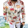 زائد حجم 3xl الرجال البولكا نقطة خمر كيميزير قميص طويل الأكمام الخريف هاواي كاميكيتا قميص فضفاض صالح طباعة blusa نمط رجل الملابس بلوزة